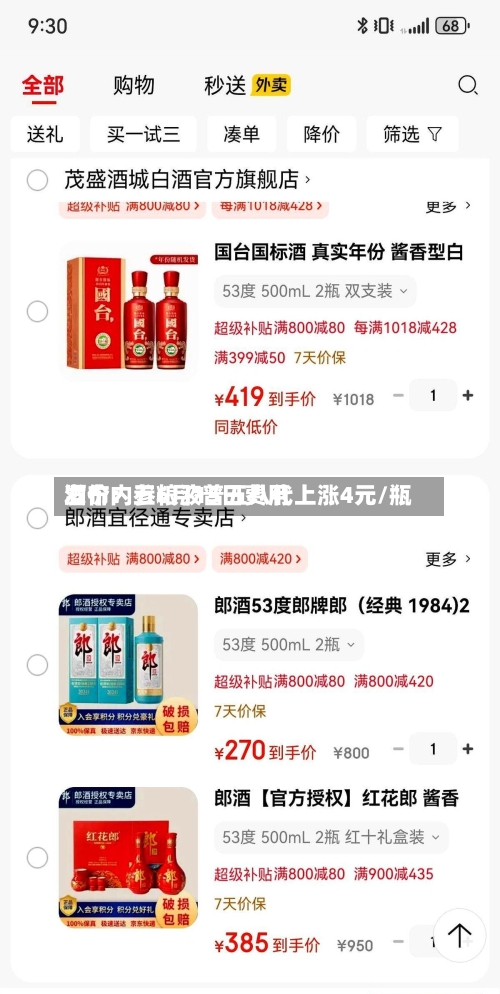 酒价内参6月15日费用发布：五粮液普五八代上涨4元/瓶-第3张图片